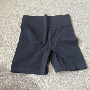 Women's Gray Ribbed Shorts